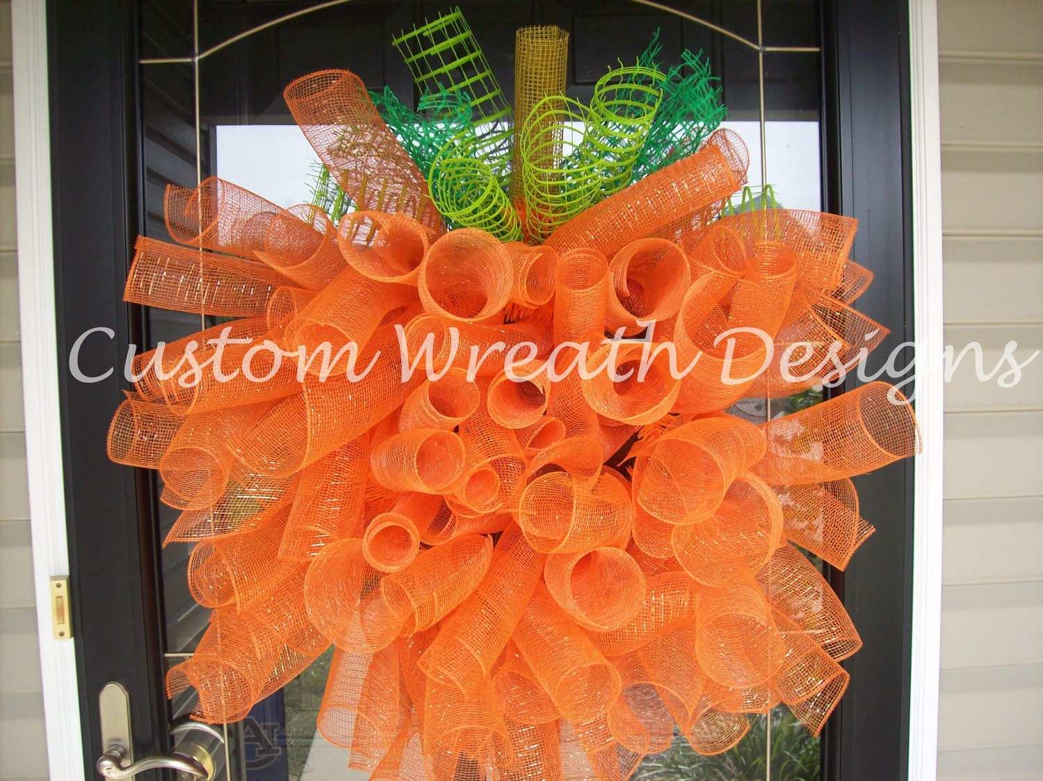 Deco Mesh Large Spiral Pumpkin Wreath