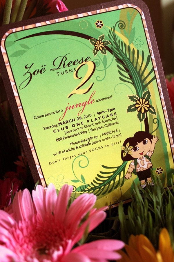 Dora the Explorer Jungle Adventure DIY Printable Invitation