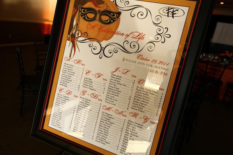 DIY Printable Masquerade Halloween Theme Seating Chart