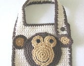 Custom Boutique Crochet Infant Toddler Boy or Girl Monkey Bib