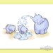 Nursery Art - Elephant Bath Time, 8x10 Illustration