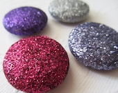 Berry Berry Magnets - Purple Fuschia Lilac Silver Glitter - Office Supplies Home Decor Refrigerator - set of 4