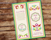 PRINTABLE RUSTIC RANGOLI Diy Program Custom Design Wedding Invitation Suite Pdf Template Fun Colorful Order of Ceremony Modern Country