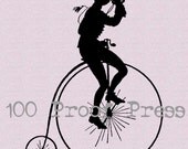 Man on Big Wheel Bike   Wood Mounted Rubber Stamp  2067 Q