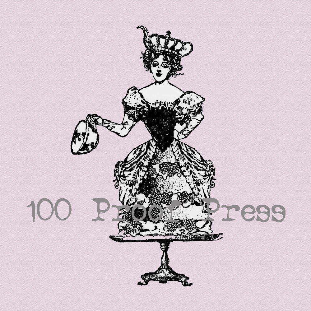 Queen of Tea and Cake Rubber Stamp