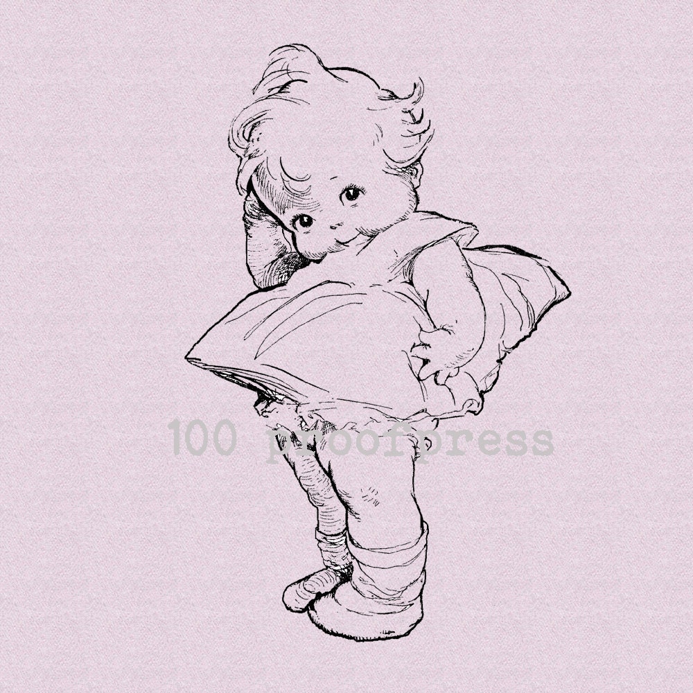Big Kewpie Doll Mounted Rubber Stamp 6235