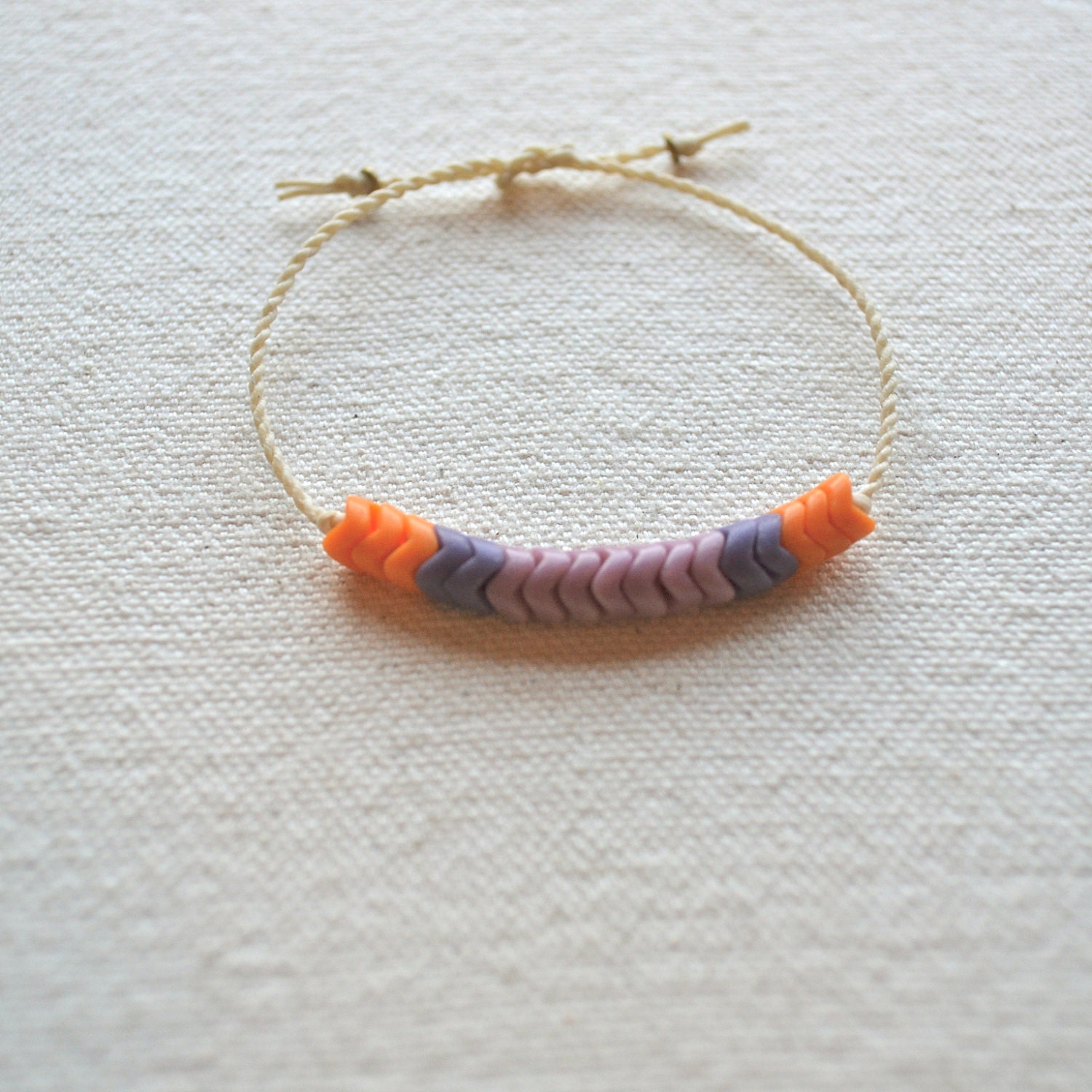 Warrior Bracelet- Hand Braided Linen and Antique Snake Beads