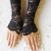 Black lace cuffs fingerless gloves mittens cuffs
