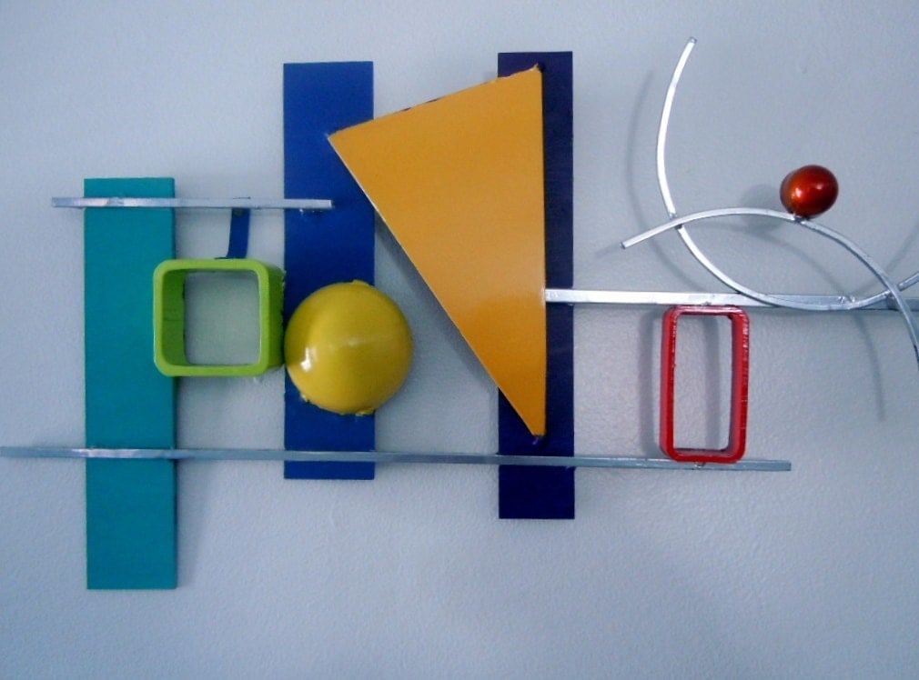 Abstract Geometric Memphis style wall art by jtbmetaldesigns