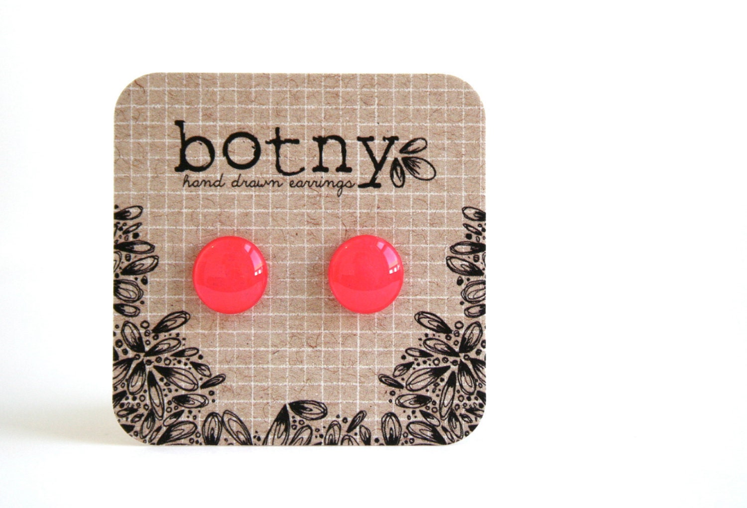 NEW COLOR Neon 80's Pink Brook Earrings