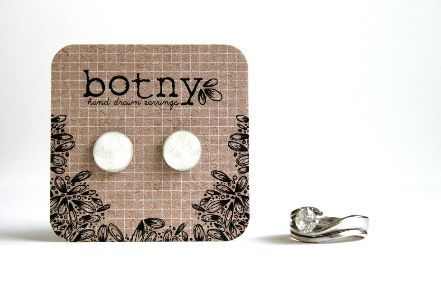Shimmering Snow White Bridal Brook Earrings