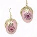 Dangle Pink Earrings, dangle earrings, upcycled, recycled, pink rhinestone, handmade, eco friendly, vintage, ooak, one of a kind earrings