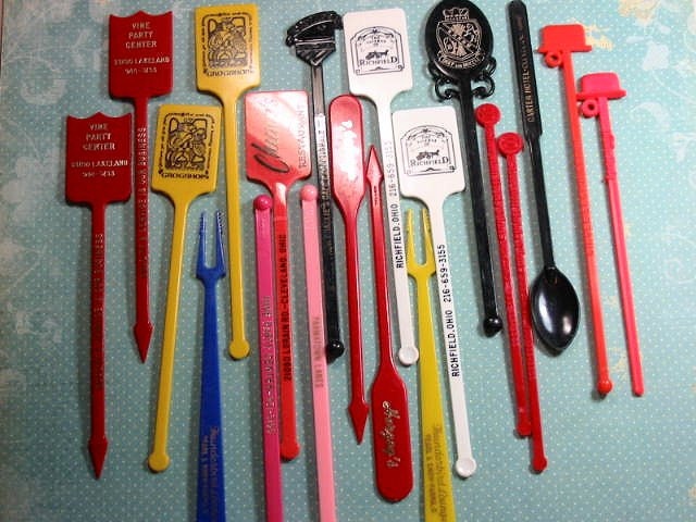 Vintage Swizzle Sticks - NE Ohio set no.1