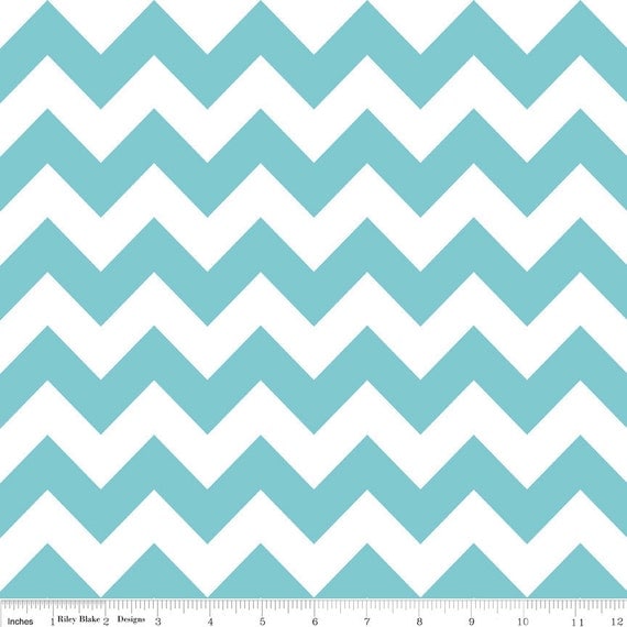 1/2 Yard Chevron in Blue - Cotton Chevrons by Riley Blake Designs