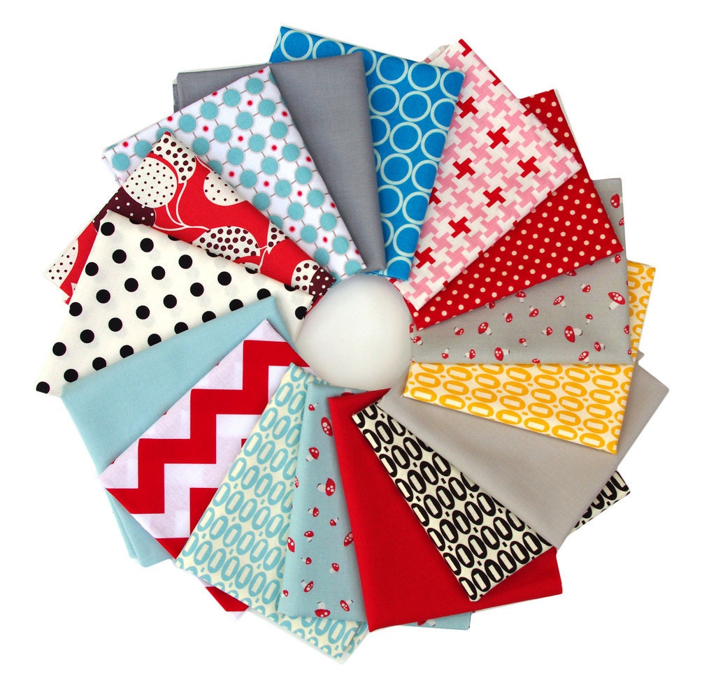 Iced Watermelon Shake 16 Fat Quarter Blogger Bundle by Rita from Red Pepper Quilts