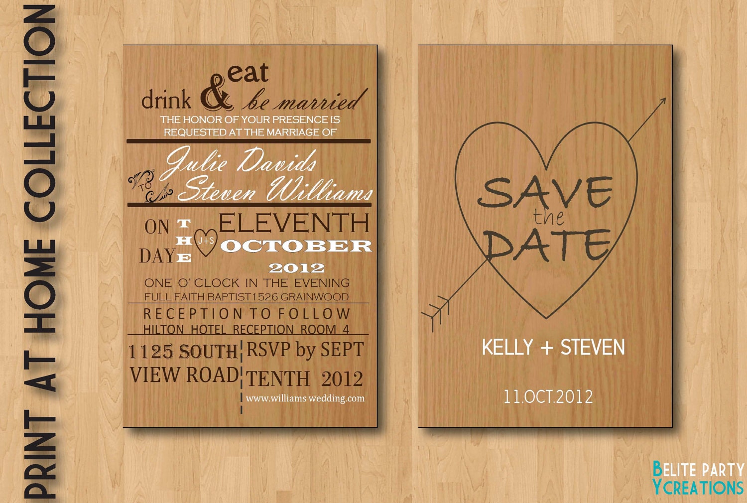 Printable Save the Date & Wedding Invite