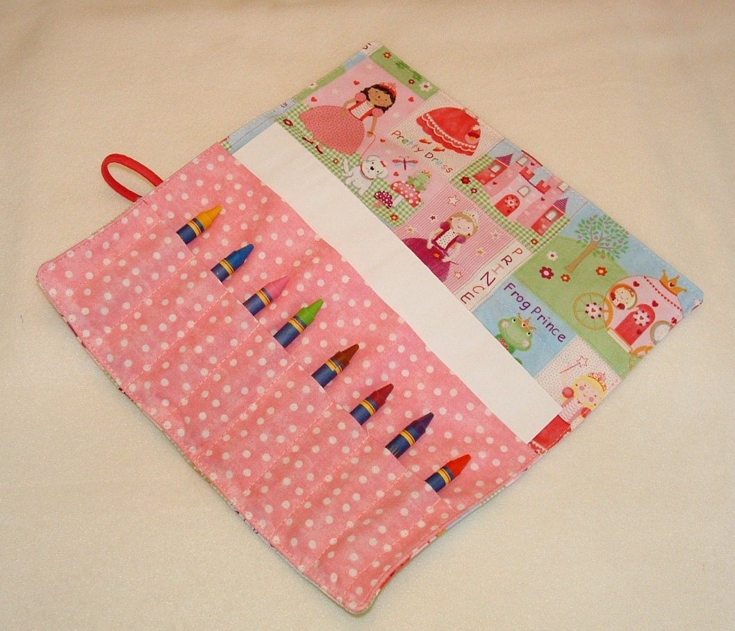 Princess party favor Crayon roll crayon holder Fairytale princess crayon case princess birthday