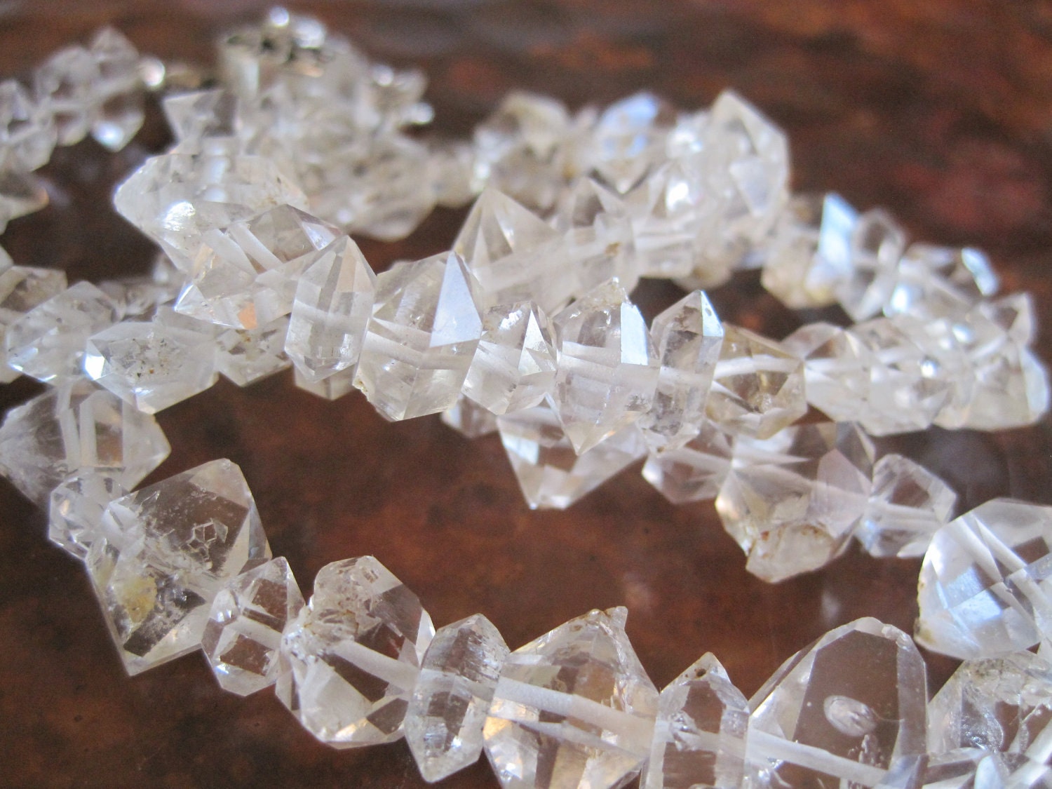 Herkimer Diamond Necklace Rough Raw Natural Shape Crystal Quartz NY Native Artisan Handcrafted Gem Rock Jewelry Spectacular TREAT YOURSELF