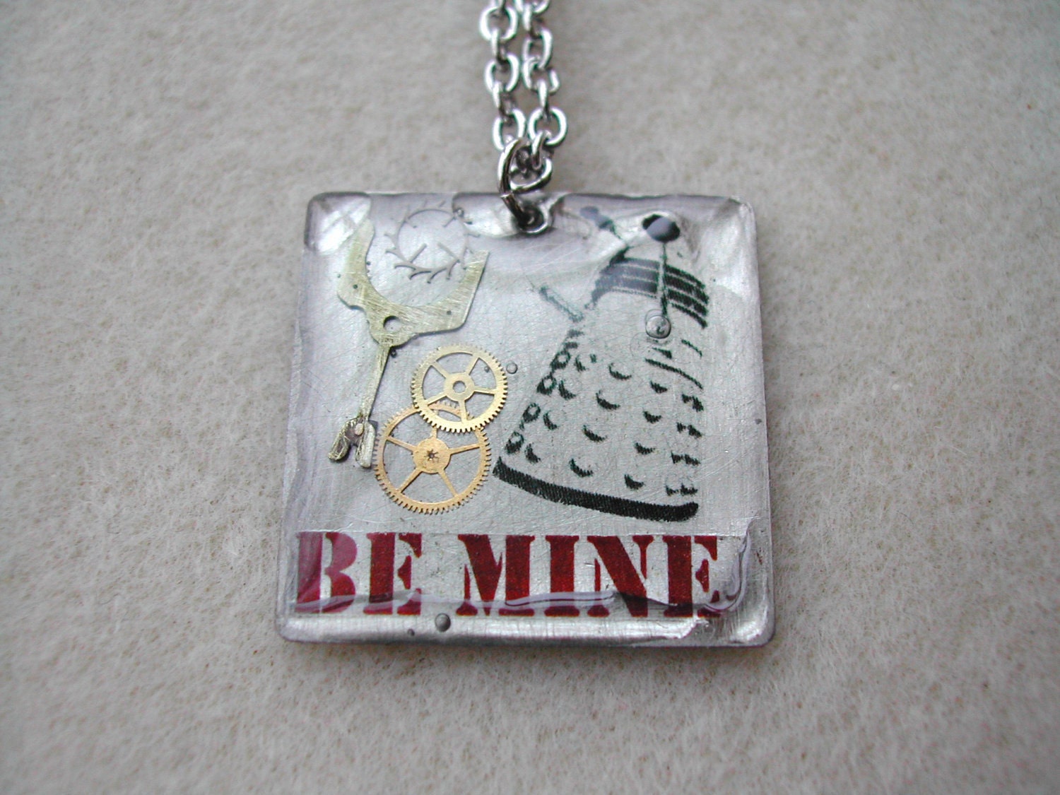 Doctor Who Dalek Valentine "Be Mine" necklace