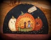 E PATTERN - Brand New for Fall 2011 - Pumpkin Carving Thyme - Terrye French design painted by Me