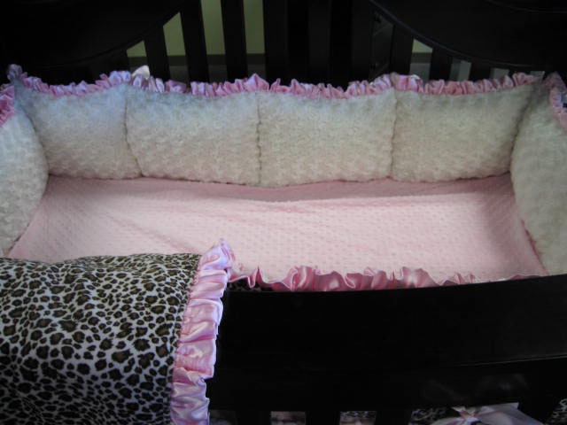 Pink Leopard Baby Bedding Set 4 Piece Crib Bedding Set