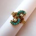 EXQUISITE Antique Victorian Turquoise Semi Circles 14K Ring