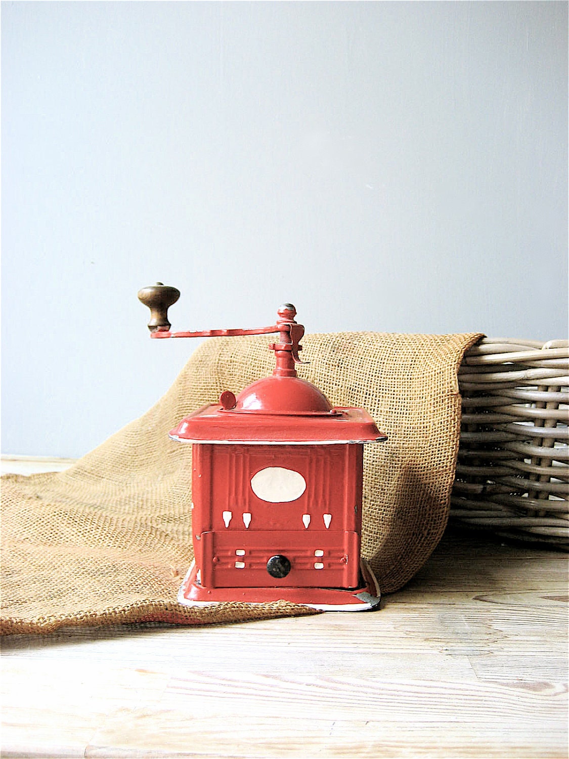 ON SALE Vintage Swedish Metal Coffee Grinder