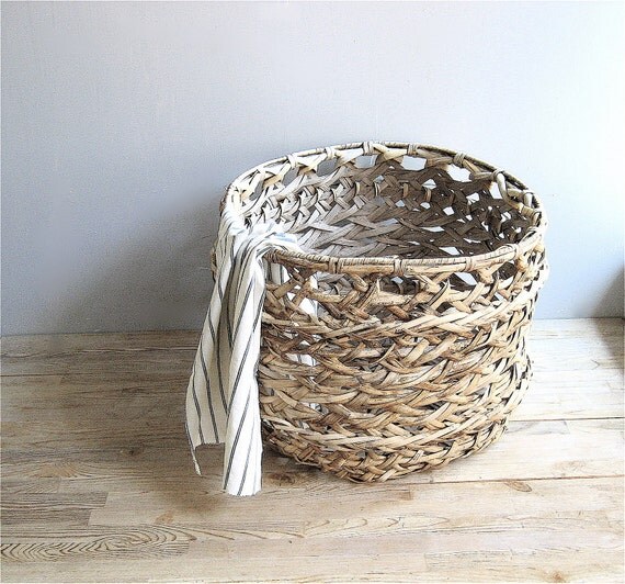 Vintage Large Woven Utility Basket