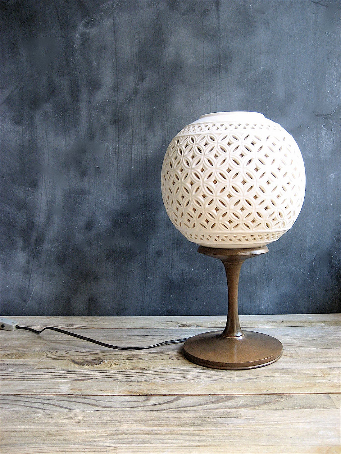 Vintage Reticulated Porcelain Lamp