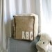 Burlap Cube ABC Pillow