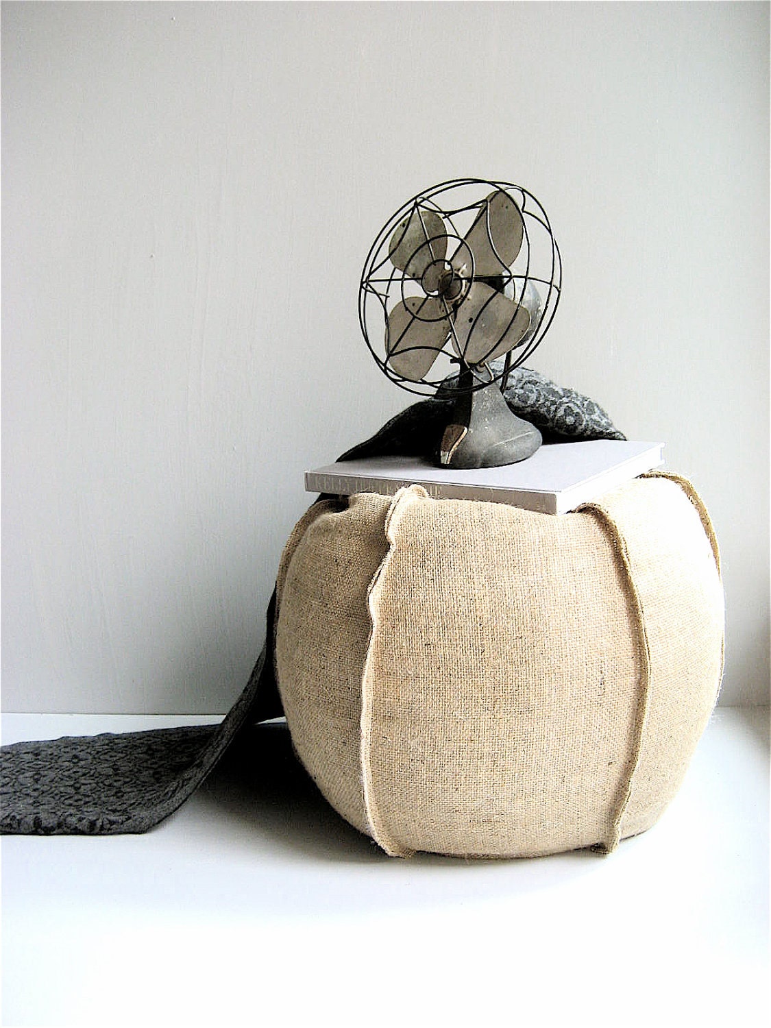 Burlap Pouf/Ottoman