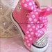 Kphillip7 Custom Order. PINK BLING CONVERSE High tops with Swarovski Crystals (Red, White, Pink and Black sizes 2 - 10)