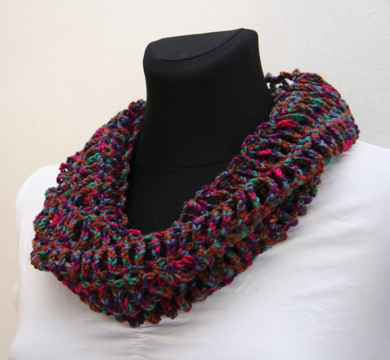 Crochet pattern PDF - Funky Cowl - Crochet Infinity Cowl Pattern instant download