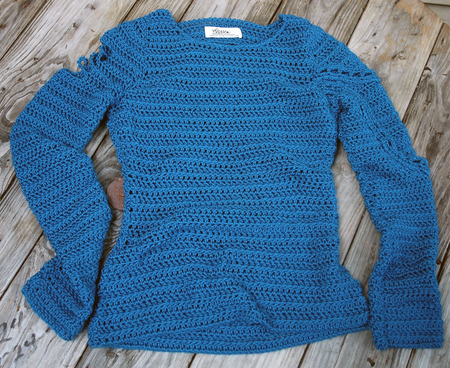 Crochet Pattern PDF - Peacock Sweater - sizes XS/S to M/L - Crochet Sweater Pattern instant download