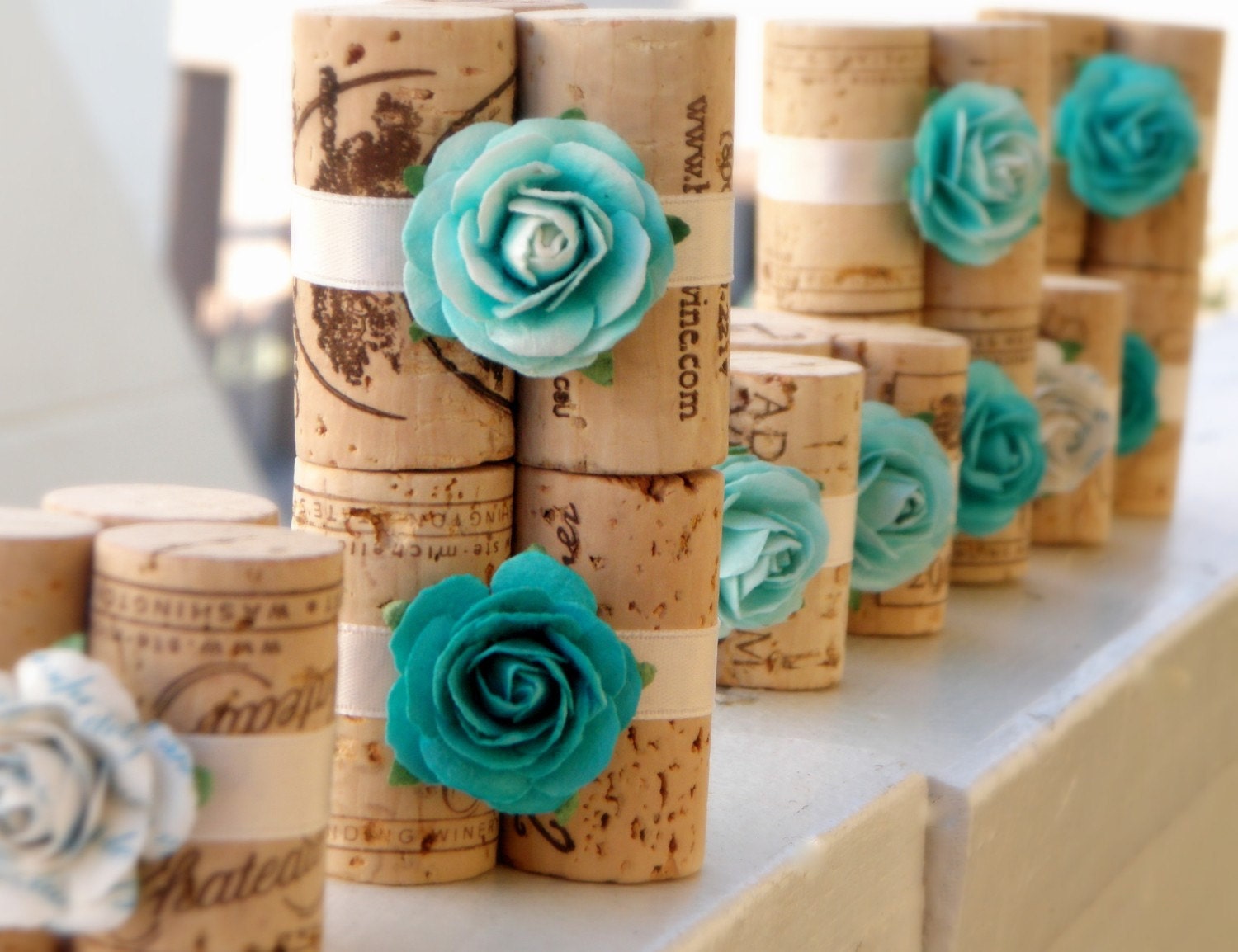 Tiffany Blue Wedding Table Setting Place Card Holders - Set of 10 for bridal shower or engagement party