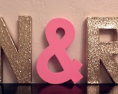 FEATURED in REAL SIMPLE - Glitter Block Letters - Monogram or Initials - Gold or Silver or neon - 2 glitter letters and one solid ampersand