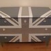 ReLoved and UpCycled - Stunning Antique Union Jack Silver Grey and White High Gloss Dresser