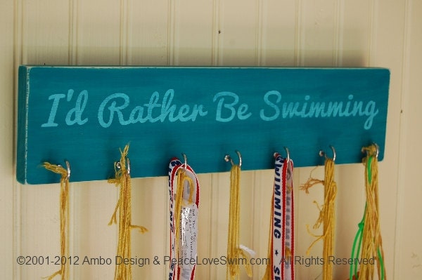 I'd Rather Be Swimming Ribbon Hanging Display  -  Customization & Personalization Available