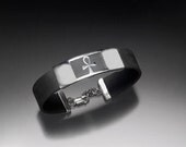 Rubber Silver Ankh Bracelet