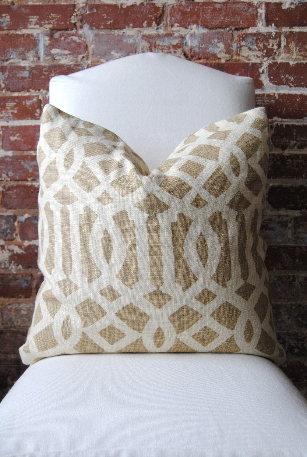 Imperial Trellis - Schumacher - Coffee - Pillow Cover - 20 in square - Designer Pillow - Decorative Pillow - Throw Pillow
