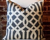 Imperial Trellis - Midnight - Schumacher - Pillow Cover - 20 in square - Designer Pillow - Decorative Pillow - Throw Pillow