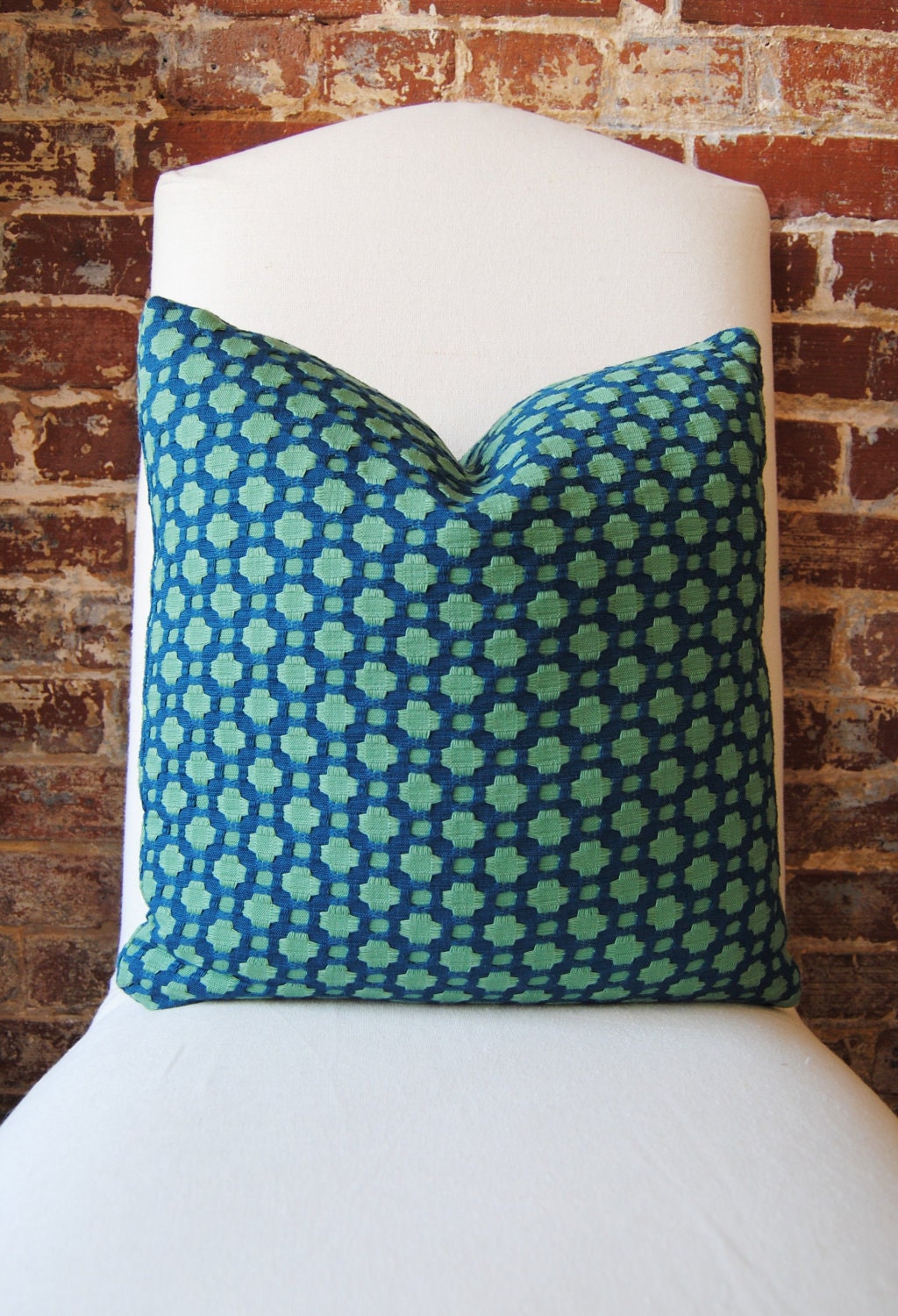 Betwixt - Schumacher - Peacock/Seaglass -  18 in square - Designer Pillow - Decorative Pillow - Throw Pillow
