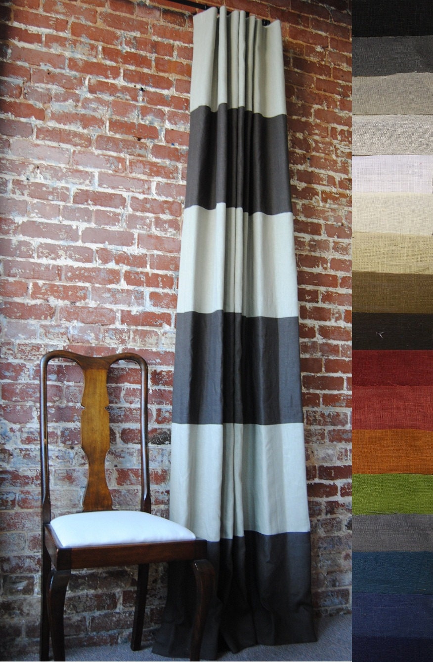 96"L x 69"W Striped Drapery Panel - Pick Your Colors
