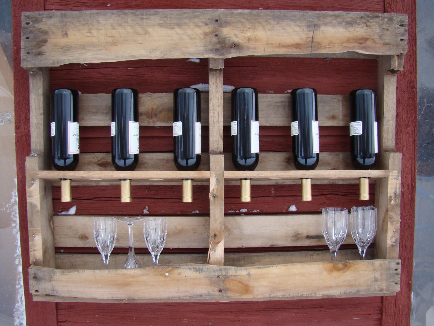 Recycled wine rack