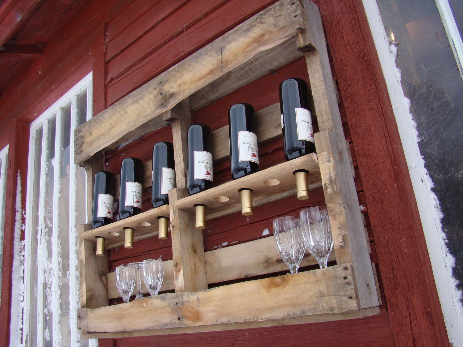Recycled wine rack