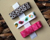 Mini Hair Clip Trio for baby, Baby Hair Clips, infant, toddler clippies, tween, teen, adult - Birds of a Feather Hair Clips - 2 SIZES