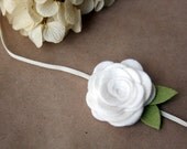 Large Felt Flower Headband for baby - White - newborn, infant, toddler, tween, teen, adult - Photography Prop