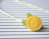 Felt Flower Headband for baby - Mellow Yellow Rosette - newborn, infant, toddler, tween, teen, adult - Photography Prop - OVER 30 COLORS
