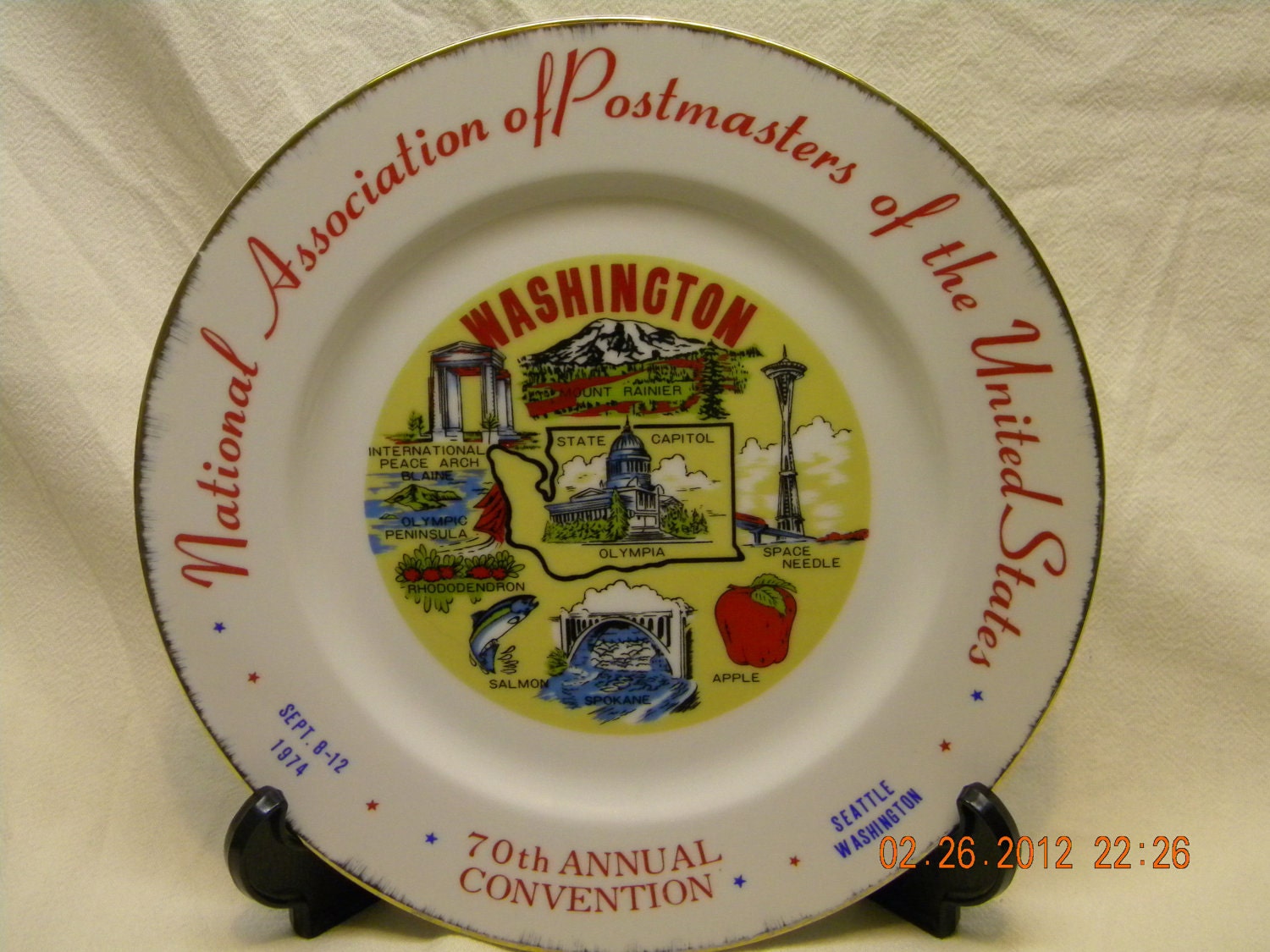 Postmasters 70th annual covention plate 1974