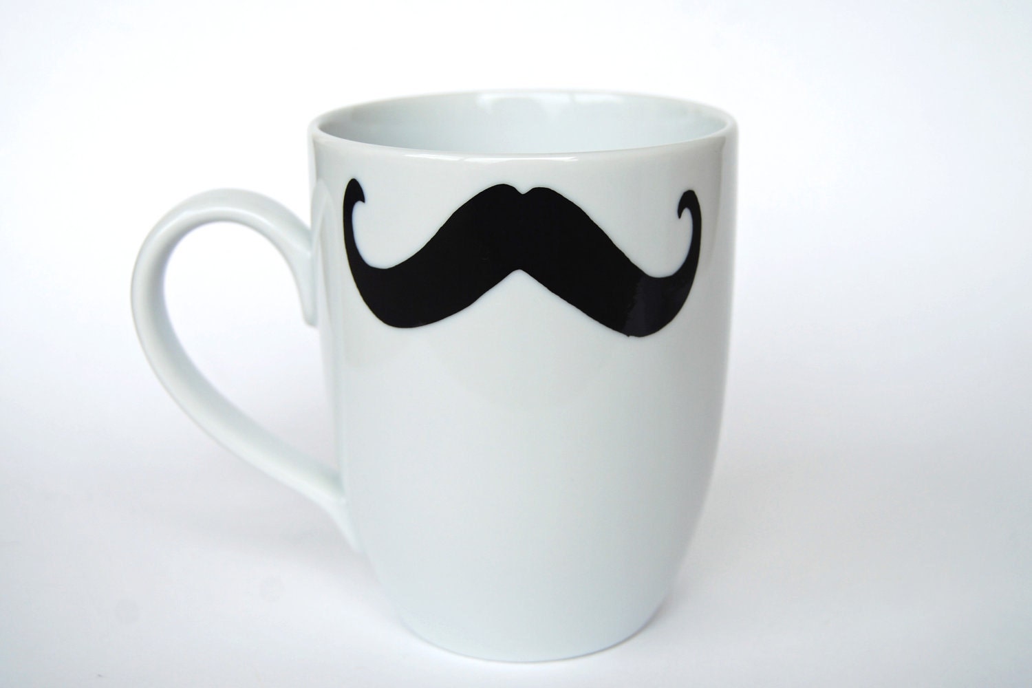 Mustache Coffee Mug - WHITE - select from eight different styles